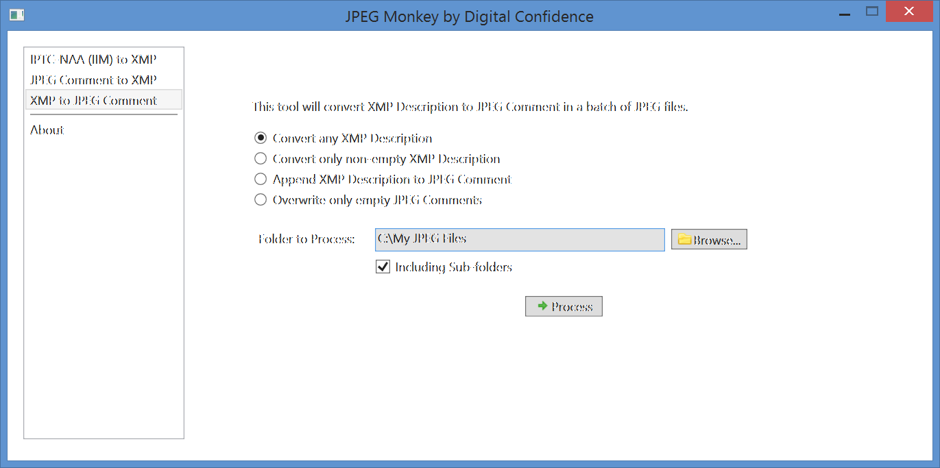 Screenshot of JPEG Monkey