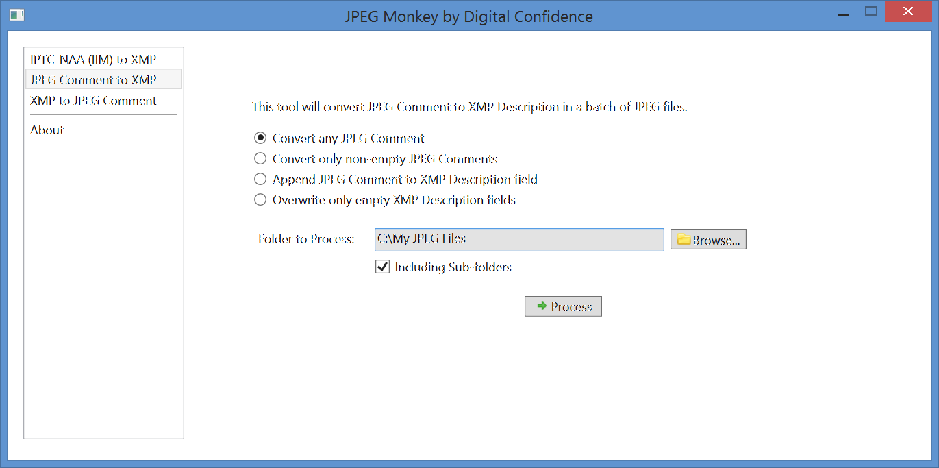 Screenshot of JPEG Monkey