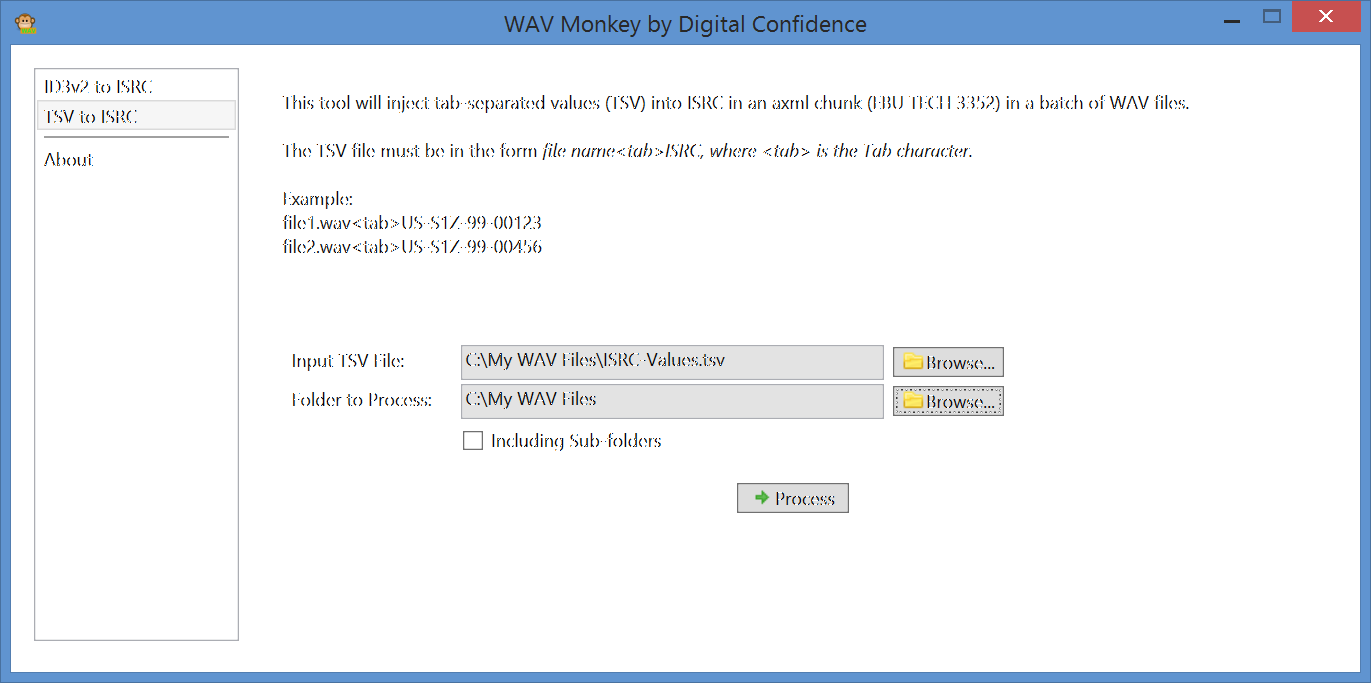 Screenshot of WAV Monkey